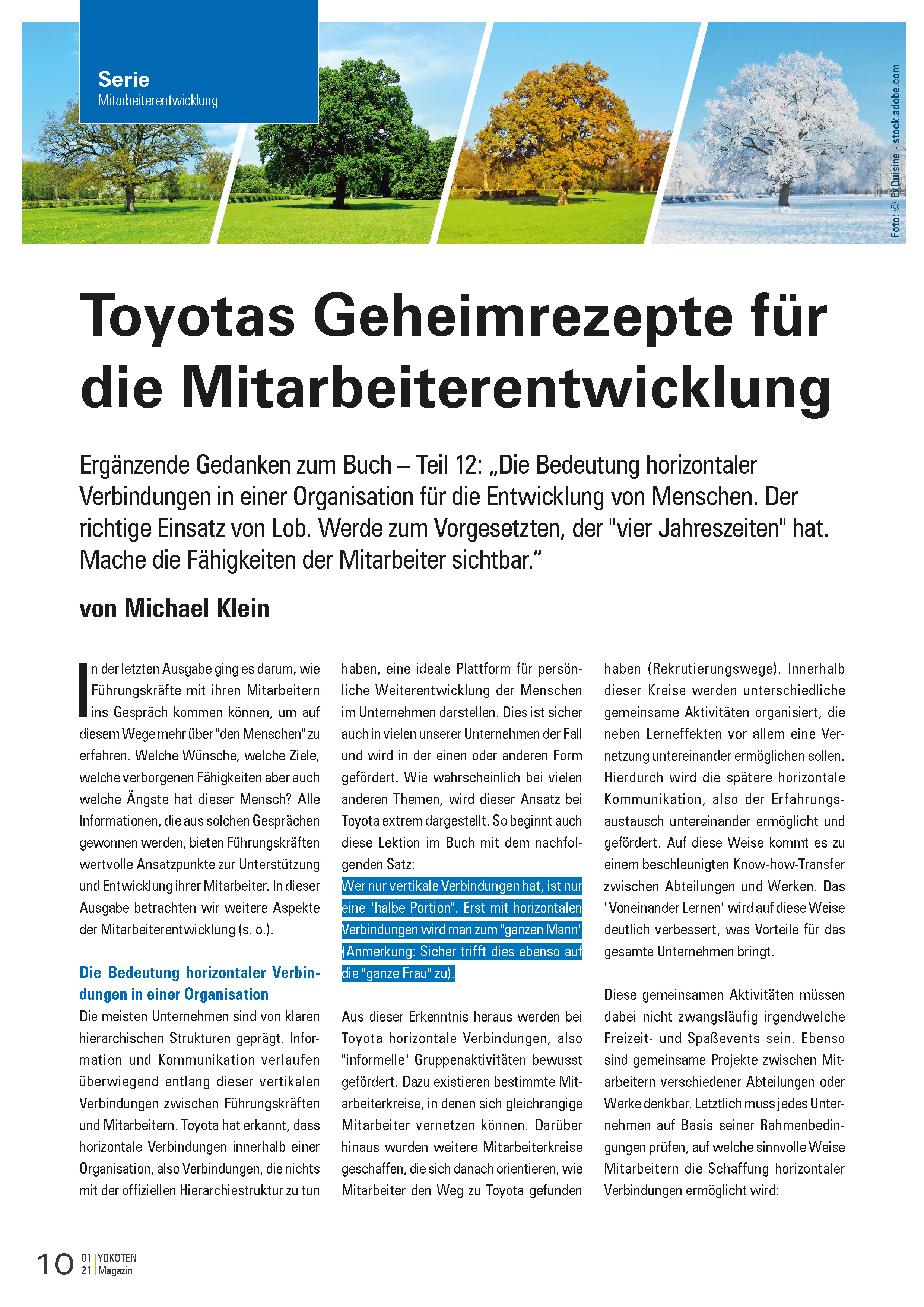 YOKOTEN-Artikel: Toyotas Geheimrezepte für die Mitarbeiterentwicklung, Teil 12 